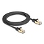 Delock RJ45 Flat Network Cable with braided jacket Cat.6A U/FTP plug to plug 2 m black