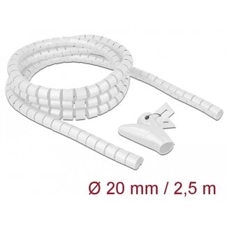 DeLOCK Delock Spiral Hose with Pull-in Tool 2.5 m x 20 mm white