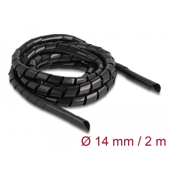 Delock Spiral Hose flexible 2 m x 14 mm black