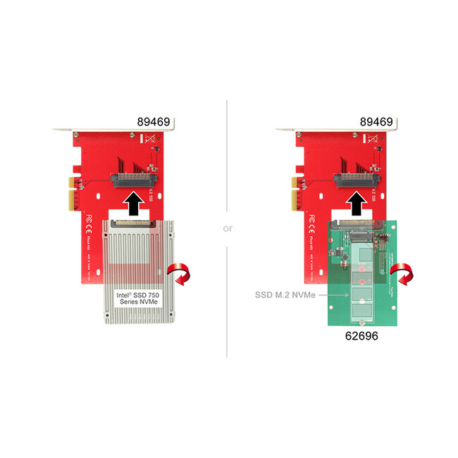 Delock PCI Express x4 Card > 1 x internal U.2 NVMe SFF-8639