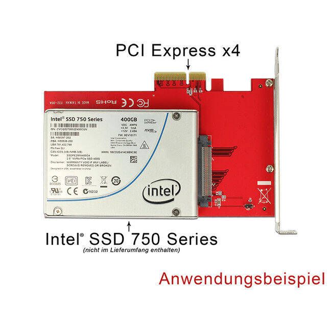 Delock PCI Express x4 Card > 1 x internal U.2 NVMe SFF-8639