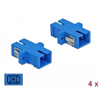 DeLOCK Delock Optical Fiber Coupler SC Simplex female to SC Simplex female Single-mode 4 pieces blue