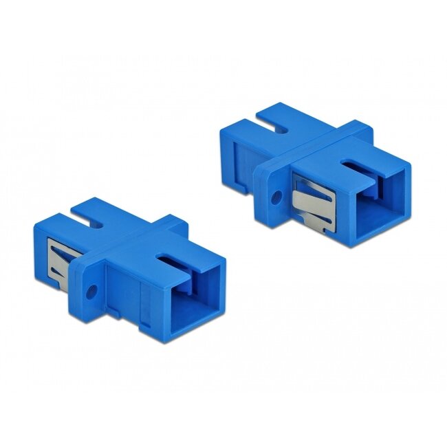 Delock Optical Fiber Coupler SC Simplex female to SC Simplex female Single-mode 4 pieces blue