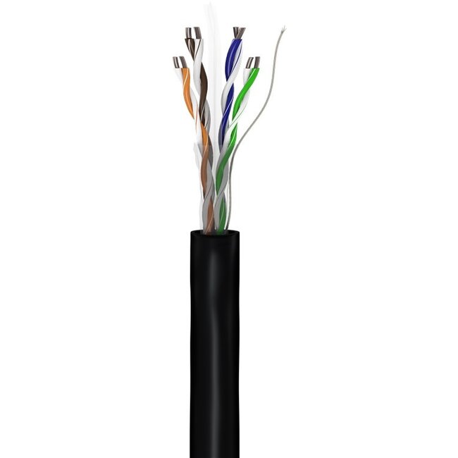 Goobay CAT 6 network cable, U/UTP, black 100 m