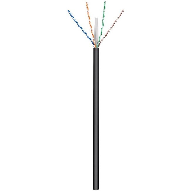Goobay CAT 6 network cable, U/UTP, black 100 m