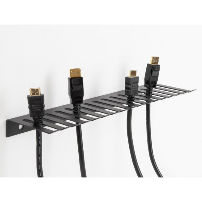 Delock Cable holder 325 x 90 mm for wall mounting grey
