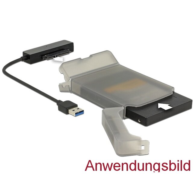 Delock Converter USB 3.0 Type-A male > SATA 6 Gb/s 22 pin with 2.5″ Protection Cover