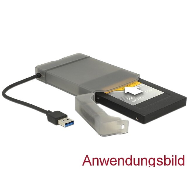 Delock Converter USB 3.0 Type-A male > SATA 6 Gb/s 22 pin with 2.5″ Protection Cover