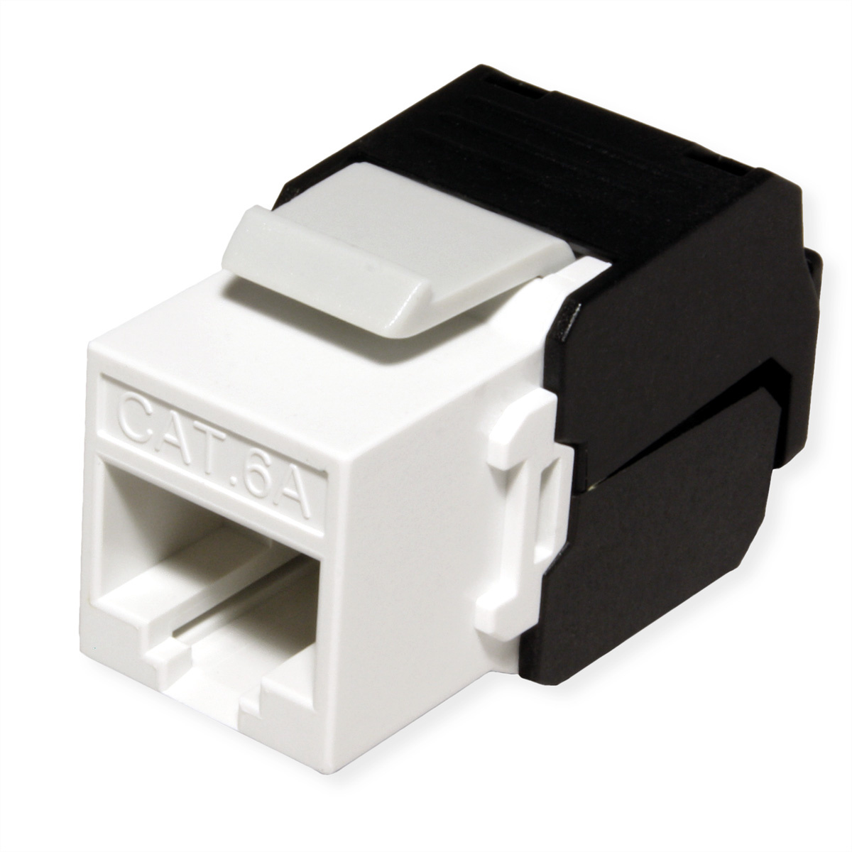 Roline Keystone Jack, Cat. 6a, RJ-45, unshielded, toolless, white patch paneel