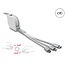 Delock USB Type-C™ 3 in 1 Retractable Charging Cable for Lightning™ / Micro USB / USB Type-C™ white