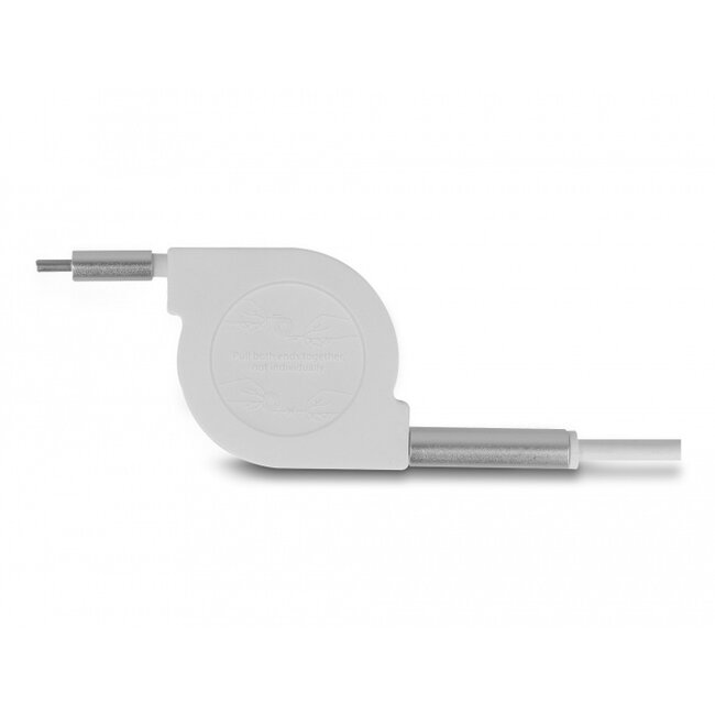 Delock USB Type-C™ 3 in 1 Retractable Charging Cable for Lightning™ / Micro USB / USB Type-C™ white