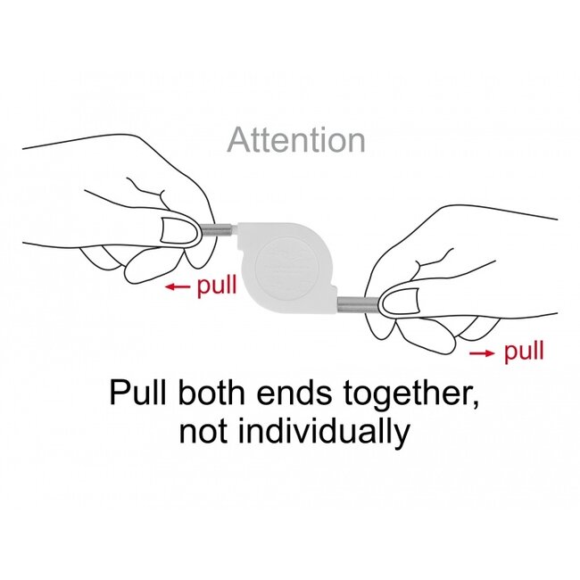 Delock USB Type-C™ 3 in 1 Retractable Charging Cable for Lightning™ / Micro USB / USB Type-C™ white