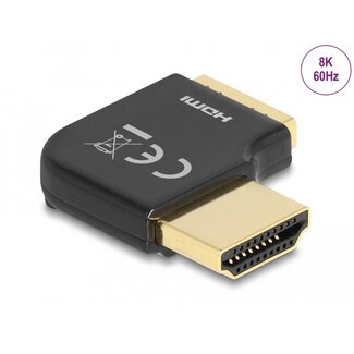 DeLOCK Delock HDMI Adapter male to female 90° right angled 8K 60 Hz metal