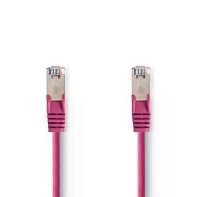 CAT5e Netwerkkabel | SF/UTP | RJ45 Male | RJ45 Male | 7.50 m | Rond | PVC | Roze | Polybag