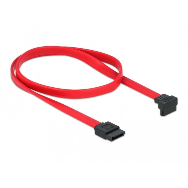 Delock SATA 3 Gb/s Cable straight to downwards angled 50 cm red