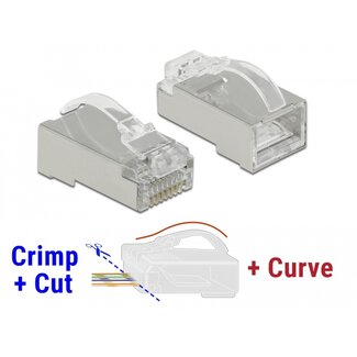 DeLOCK Delock RJ45 Crimp+Cut+Curve plug Cat.6 STP 20 pieces