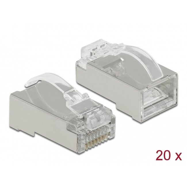 Delock RJ45 Crimp+Cut+Curve plug Cat.6 STP 20 pieces