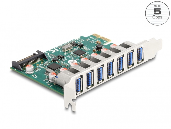 Delock PCI Express x1 Card to 7 x external USB 5 Gbps Type-A female |