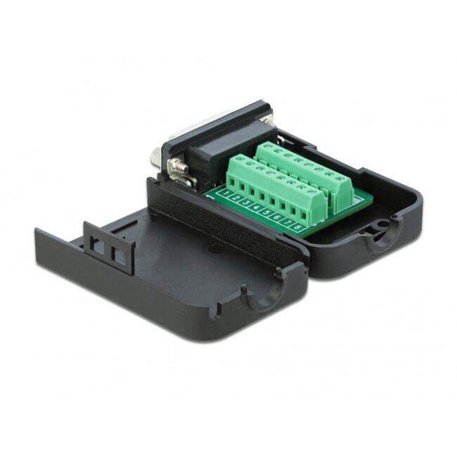 Delock D-Sub15 female to Terminal Block with Enclosure