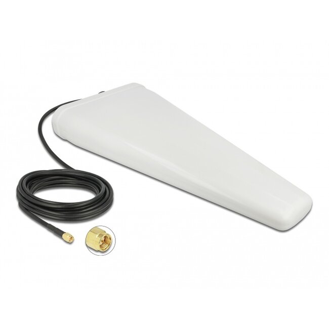 Delock LTE Antenna SMA plug 9 - 11 dB directional with connection cable (RG-58, 5 m) white outdoor