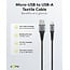 Goobay Micro-USB to USB-A Textile Cable with Metal Plugs (Space Grey/Silver), 2 m