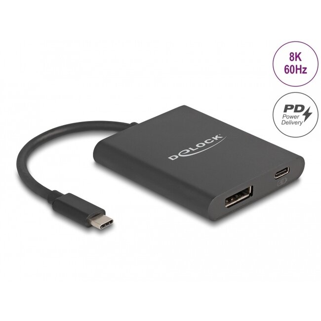 Delock USB Type-C™ Adapter to DisplayPort (DP Alt Mode) 8K with HDR and Power Delivery 60 W