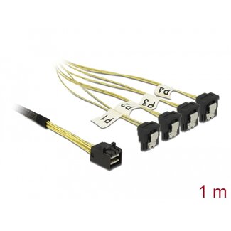 DeLOCK Delock Cable Mini SAS HD SFF-8643 > 4 x SATA 7 Pin angled 1 m