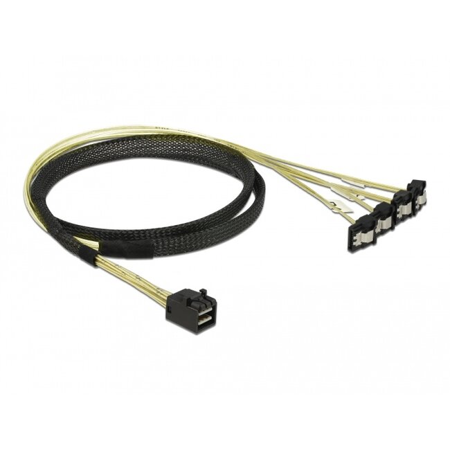 Delock Cable Mini SAS HD SFF-8643 > 4 x SATA 7 Pin angled 1 m