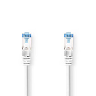 Nedis CAT6a netwerkkabel | S/FTP | RJ45 Male | RJ45 Male | 1.00 m | Snagless | Rond | LSZH | Wit | Label