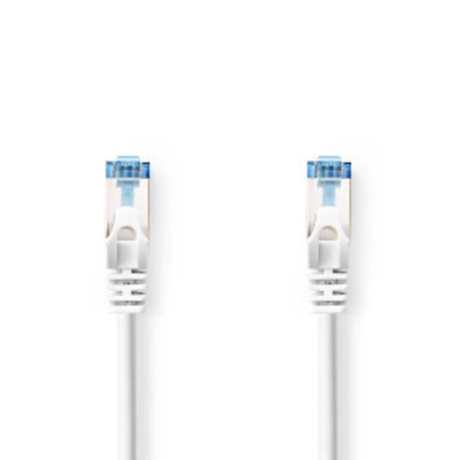 CAT6a netwerkkabel | S/FTP | RJ45 Male | RJ45 Male | 1.00 m | Snagless | Rond | LSZH | Wit | Label