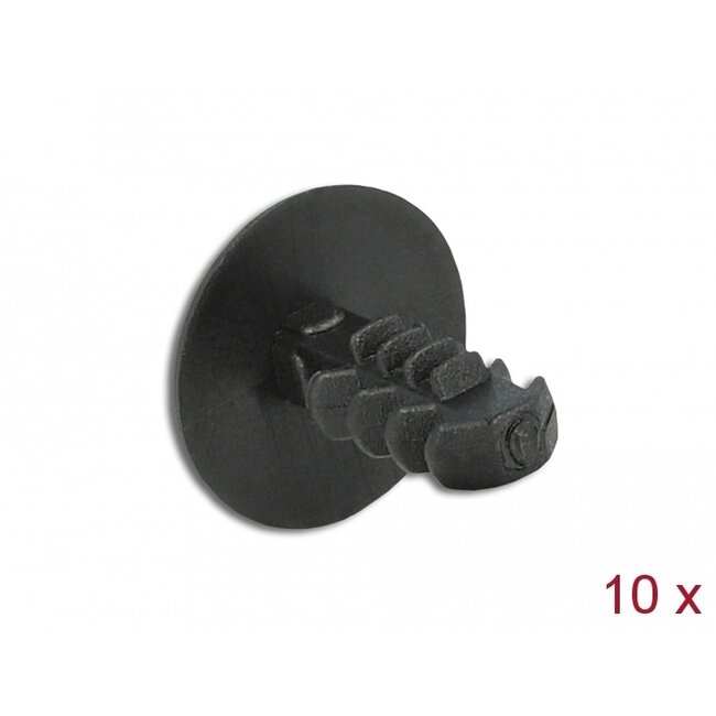Delock Fir tree clip black 10 pieces
