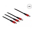 Delock USB Charging Cable 3 in 1 USB Type-C™ to Lightning™ / Micro USB / USB Type-C™ 30 cm black / red