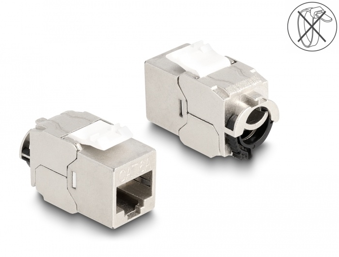 Delock Keystone Module RJ45 jack to LSA Cat.6A STP with locking clip and cable tie-free |
