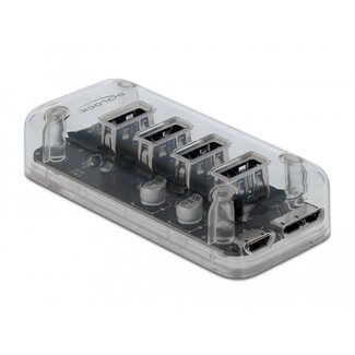 DeLOCK Delock External USB 3.0 Hub with 4 Ports transparent