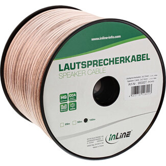InLine® InLine® Luidsprekerkabel, 2x 2.5mm², CCA, transparant, 100m
