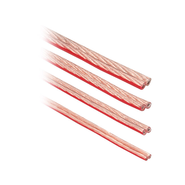 InLine® Luidsprekerkabel, 2x 2.5mm², CCA, transparant, 100m