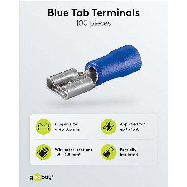 Goobay Female Tab Terminal, blue