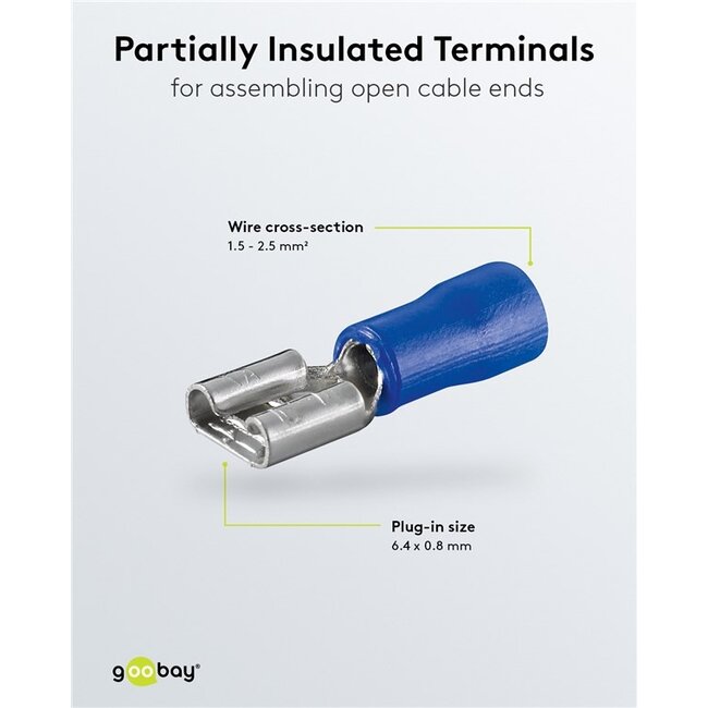 Goobay Female Tab Terminal, blue