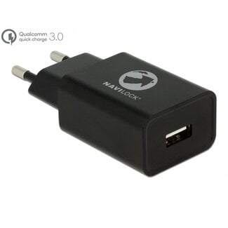 Navilock Navilock Charger 1 x USB type A with Qualcomm® Quick Charge™ 3.0 black