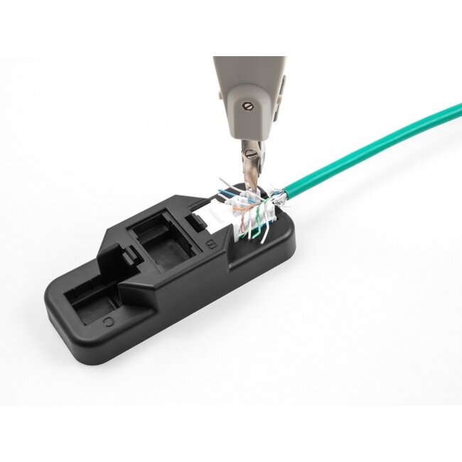 Delock Keystone LSA Set with clip-on holder RJ45 / RJ11 Cat.6 black