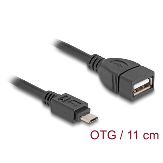 DeLOCK Delock USB 2.0 OTG Cable Type Micro-B male to Type-A female 11 cm