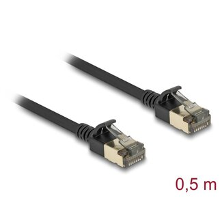 DeLOCK Delock RJ45 Network Cable Cat.8.1 F/FTP Slim Pro 0.5 m black