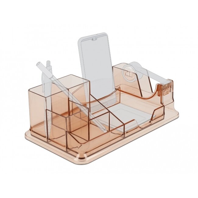 Delock Desk Organizer transparent / brown