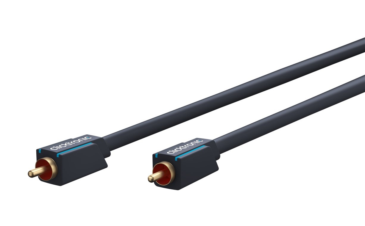 Clicktronic Digitale Coax Audiokabel - Verguld - 1 meter - Zwart