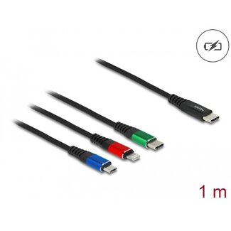 DeLOCK Delock USB Charging Cable 3 in 1 USB Type-C™ to Lightning™ / Micro USB / USB Type-C™ 1 m