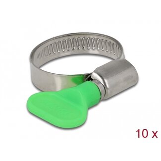 DeLOCK Delock Butterfly Hose Clamp 22 - 32 mm 10 pieces green