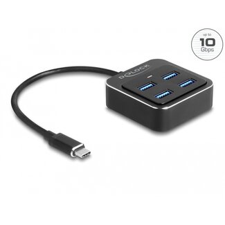DeLOCK Delock USB 3.2 Gen 2 USB Type-C™ Hub with 4 x USB Type-A female – 10 Gbps