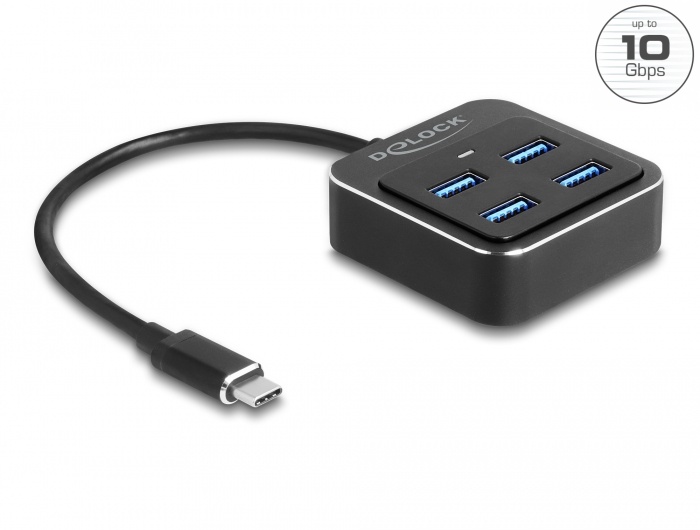 DeLOCK Kensington USB MINIHUB SLIM 4-PORT. Overdrachtssnelheid: 12 Mbit/s. Gewicht: 21 g. Afmetingen (B x D x H): 45 x 75 x 11 mm