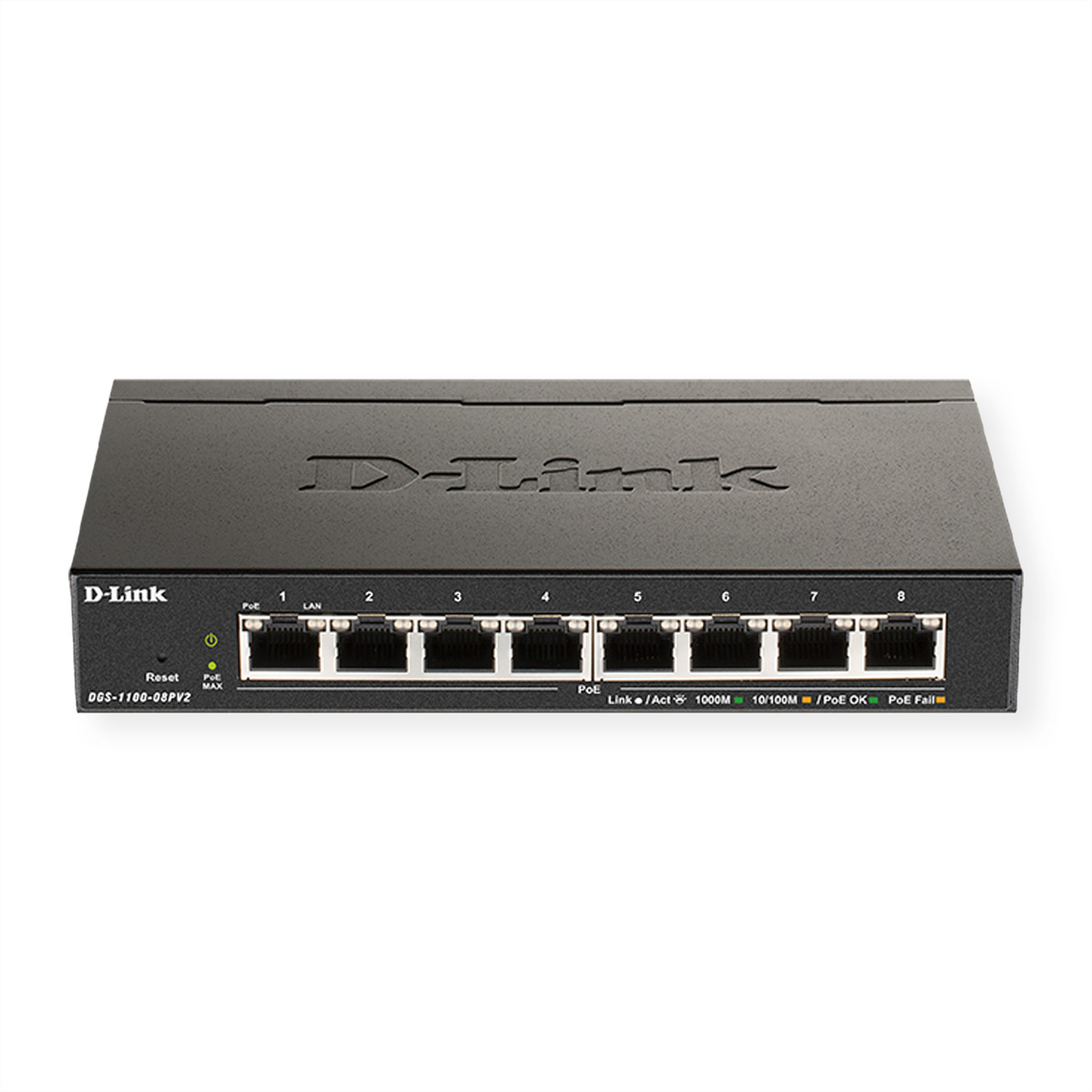 D-link D-Link DGS-1100-08PV2. Switch type: Managed, Switch-laag: L2/L3. Type basis-switching RJ-45 Ethernet-poorten: Gigabit Ethernet (10/100/1000), Aantal basis-switching RJ-45 Et