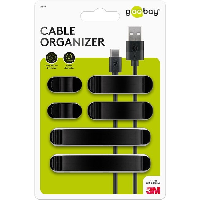 Goobay Cable Management Clip Set, Black